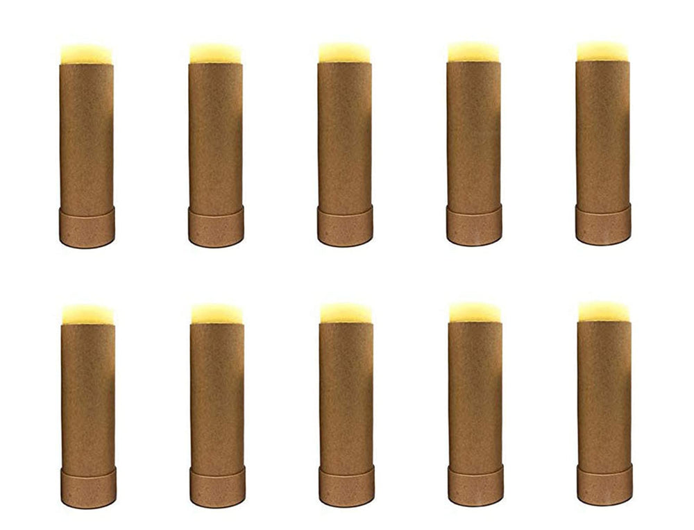 Healthcom lip balm tube 2oz brown front view, ideal for on-the-go application.