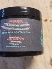 Healthergize Hemp Cream full-body hydration demonstration.