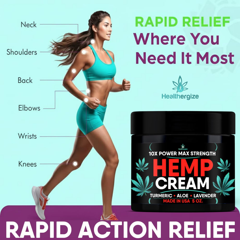 Healthergize Hemp Cream, lab-tested seal indicating safety and quality.