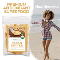 Product preview of cacao butter used in a skincare formulation.