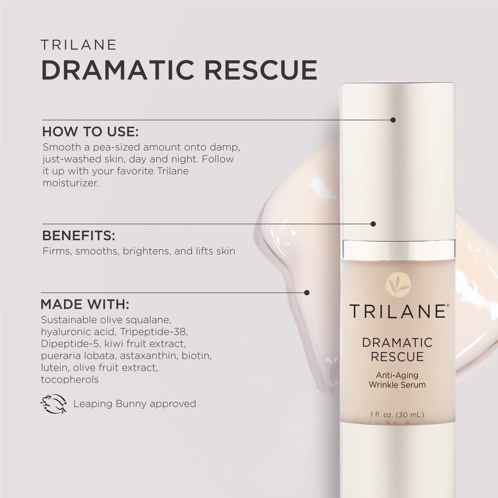 Healthy Directions Trilane Dramatic Rescue bottle cap shows cruelty-free packaging and ease of use.