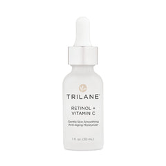 Healthy Directions Trilane bottle close-up showing a hydrating retinol vitamin C formula