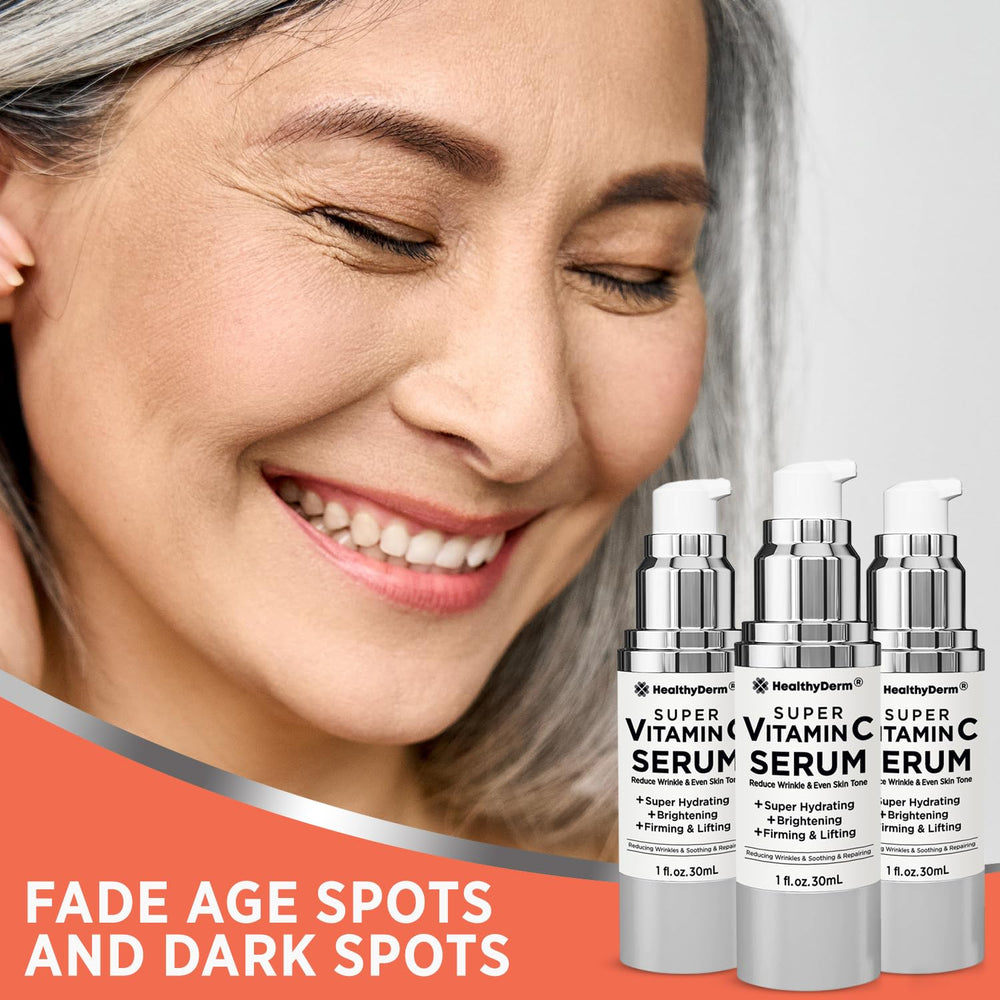 HealthyDerm serum on clean skin for even tone and glow
