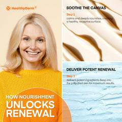 HealthyDerm Two-step routine setup image suggesting prep and renewal sequence.