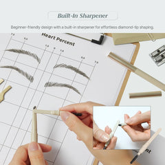 Heart Percent Dote On Mood Edge brow pencil packaging highlighting portability
