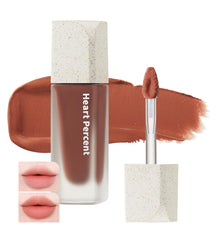 Heart Percent Dusty Fig lip stain 02 swatch for warm autumn tones and long-lasting color.