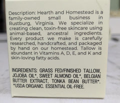 Hearth and Homestead no essential oils keeps ingredients simple and pure.