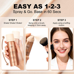HECI BEAUTY buildable-coverage demo on skin demonstrates flexibility.