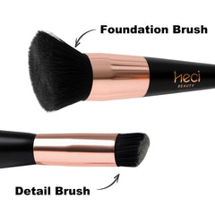 HECI BEAUTY complete airbrush kit with kabuki brush for seamless application.