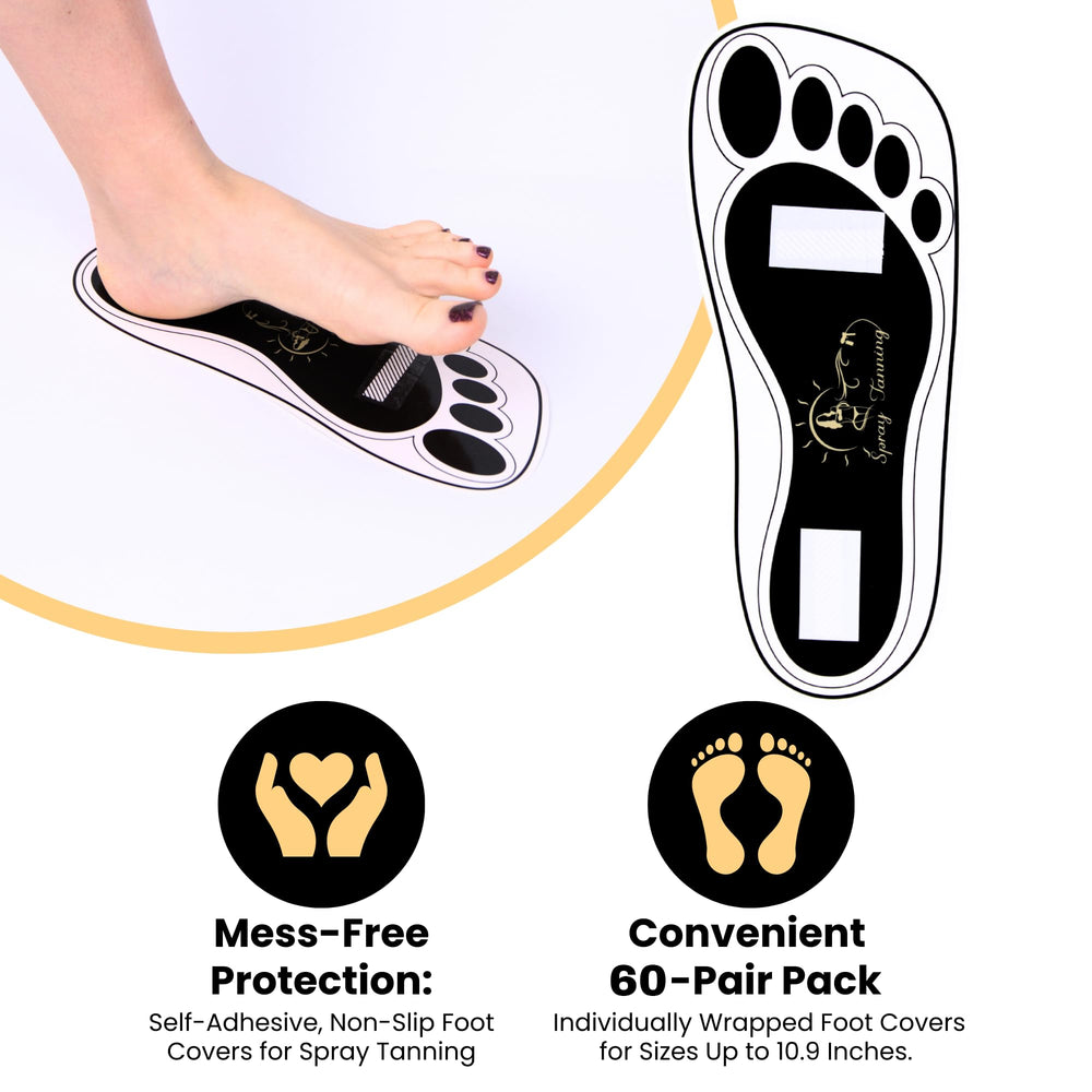 HeeStar self-adhesive foot slippers stay in place during tanning