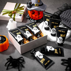 Heigble ghost hand cream featuring BOO label, travel-friendly gift for events.