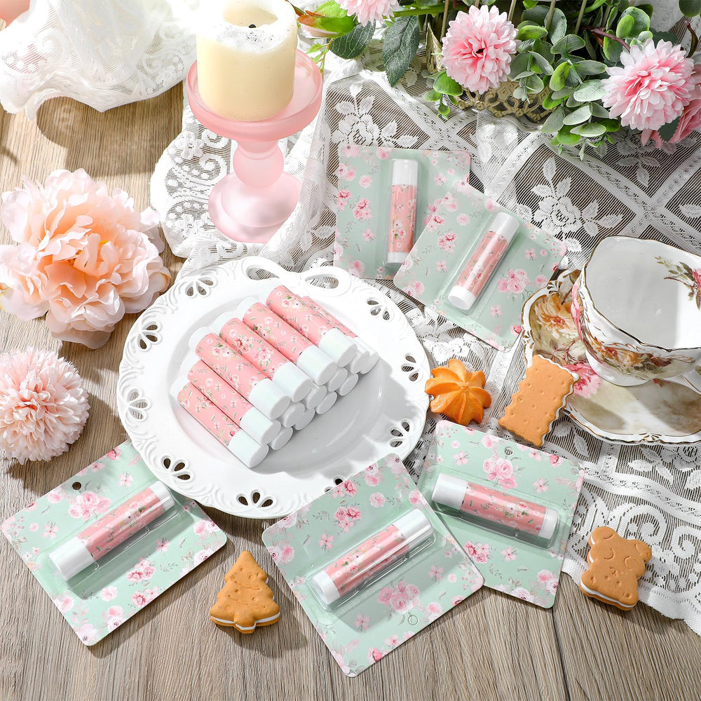 Heigble Tea Party Lip Balm, individually wrapped for easy pocket or purse touch-ups.
