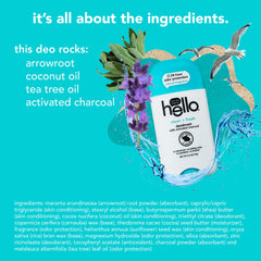 Hello aluminum-free formula supports a clean, residue-free feel