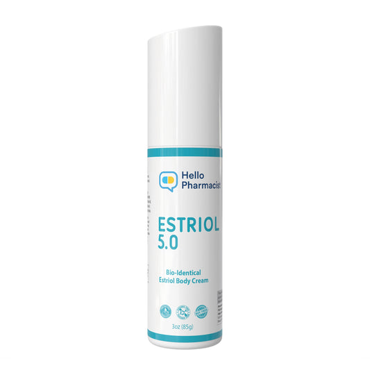 HelloPharmacist estriol cream bottle with pump for daily moisture