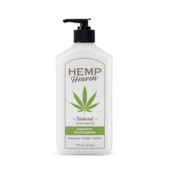 Hemp Heaven foot cream bottle with tea tree scent for refreshed feet