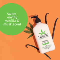 Hempz Age Defying ingredients featuring shea butter and hemp seed oil.