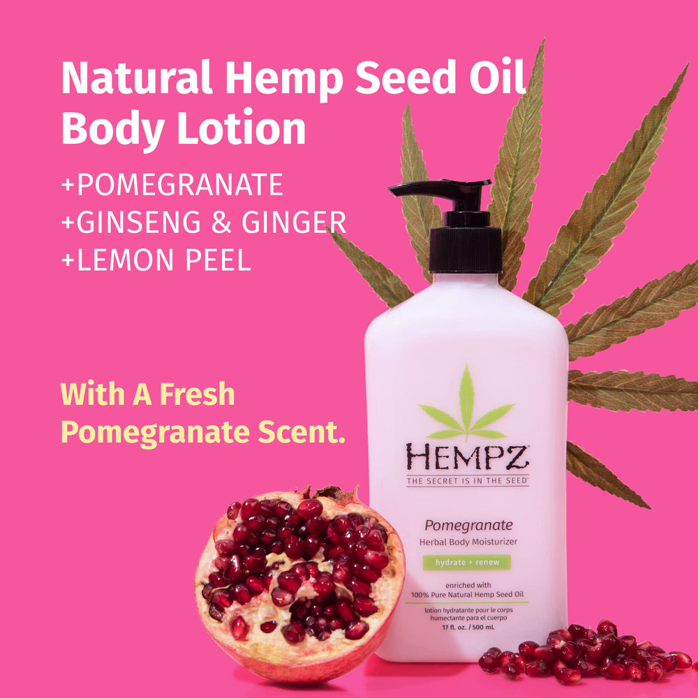 List of Hempz ingredients featuring hemp seed oil and botanicals