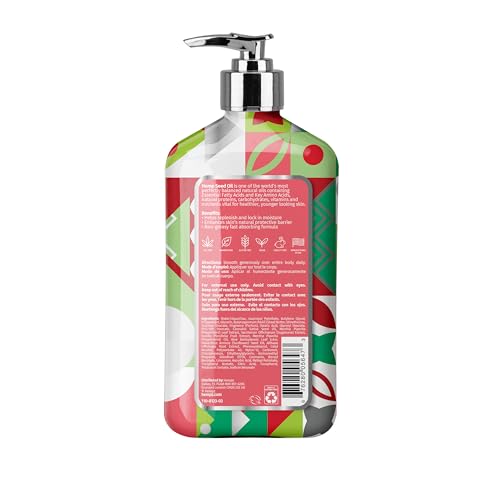 Hempz Crushed Peppermint Sugar Lotion closeup highlights non-greasy finish and smooth skin.
