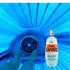 Hempz Happy Camperz sun-kissed glow texture conveys bronzer blending with skin