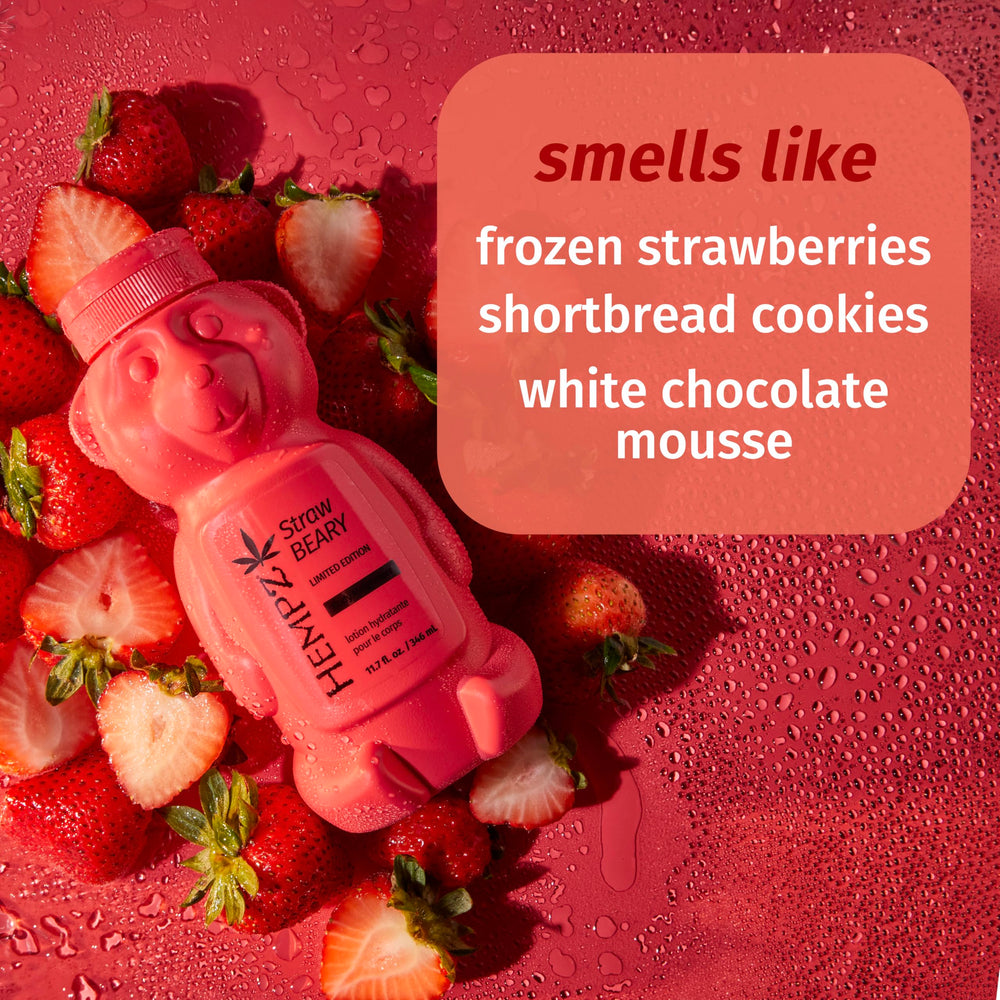 Hempz Strawbeary strawberry scent label suggests refreshing berry aroma.
