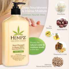 Hempz Sweet Pineapple and Honey Melon bundle pack highlighting value and long-lasting moisture.