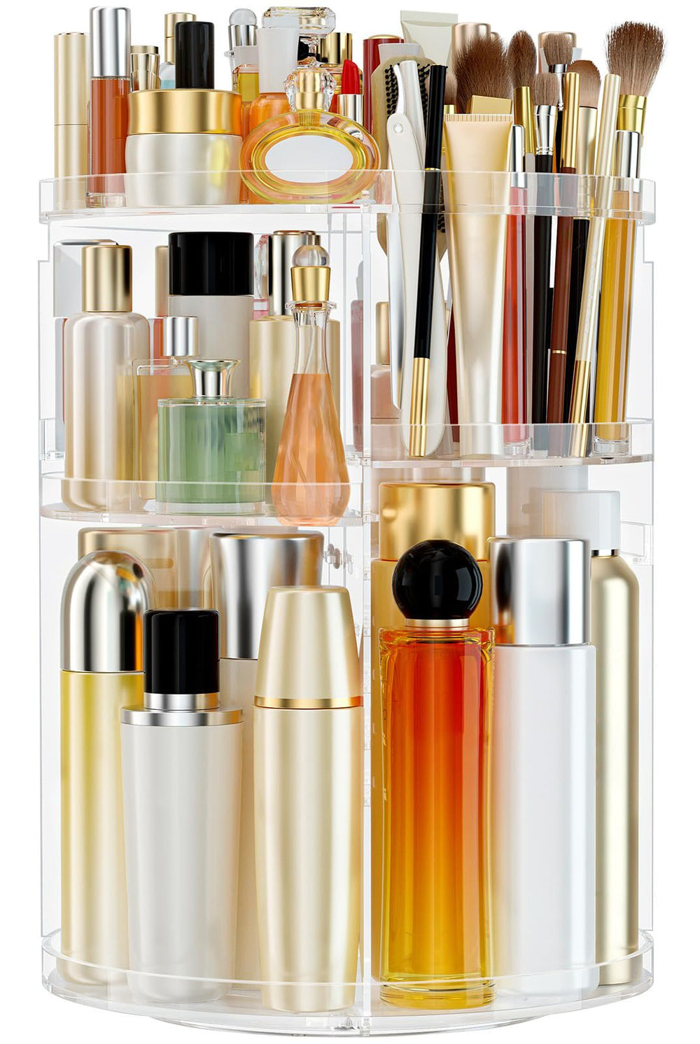 HEMTROY makeup organizer with 360° rotation for quick access to cosmetics and tools