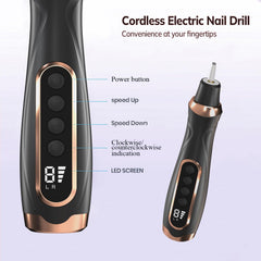HengYuaoler rechargeable nail drill provides long battery life for travel.