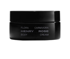 Henry Rose Flora Carnivora Body Cream showcases a creamy texture for daily hydration.