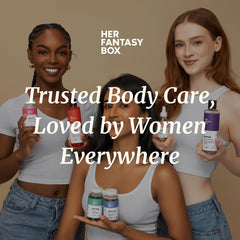 Her Fantasy Box Renew Her oil natural ingredients close-up signaling gentle care
