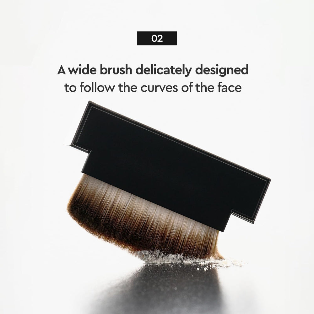 Porcelain-like finish achieved with lightweight, oil-absorbing powder.