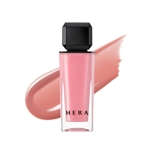 HERA Sensual Nude Gloss swatch showing sheer color and glossy finish for a natural look
