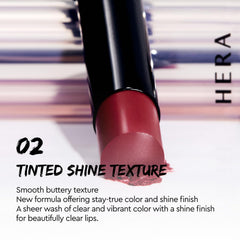 Product packaging and compact of HERA Sensual Tinted Shine Stick.