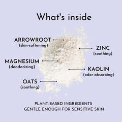 Herb & Root sandalwood powder adds calm aroma after shower.