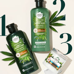 Herbal Essences bio:renew Hemp and Aloe Repairing Mask scent notes close-up conveys layered fragrance
