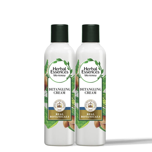 Herbal Essences detangling cream bottle with argan oil and aloe for silky detangling