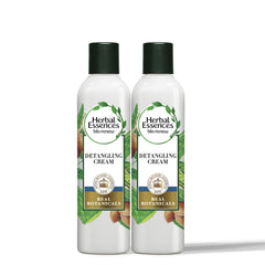Herbal Essences detangling cream bottle with argan oil and aloe for silky detangling