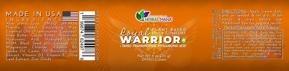 Herbal Mana Frankincense DMSO Body Cream being applied provides cooling relief and nourishment.