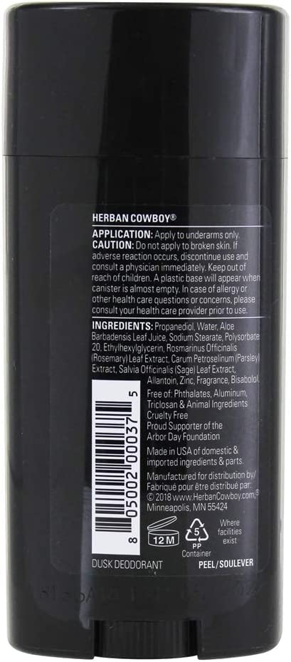 Herban Cowboy Deodorant Dusk aloe glide for smooth application