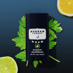 Herban Cowboy Deodorant Dusk blends sage and rosemary for lasting aroma