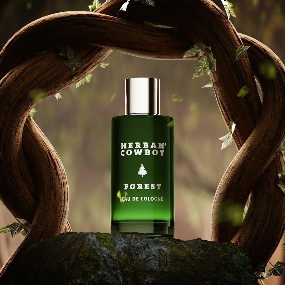 Herban Cowboy cinnamon bottle highlights warm spice for confident evenings.