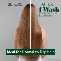 Herbatint Hydrate Shampoo on hair shows lasting softness and shine
