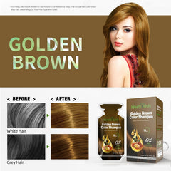 Herbishh 3-in-1 dye shampoo in action on hair