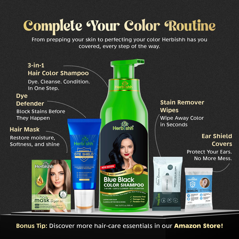 Herbishh Hair Color Shampoo foamy lather applying evenly through hair.