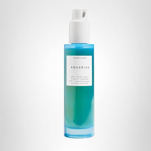 HERBIVORE Aquarius BHA + Blue Tansy Cleanser lifestyle shot on vanity
