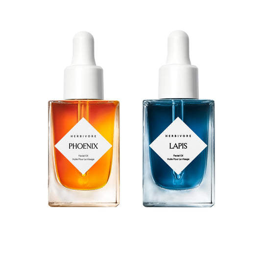 HERBIVORE Balance + Renew Lapis Blue Tansy Oil bottle for balanced skin and redness soothing.