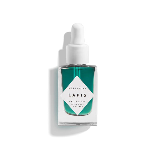 HERBIVORE Lapis Facial Oil bottle closeup for balanced skin and gentle soothing