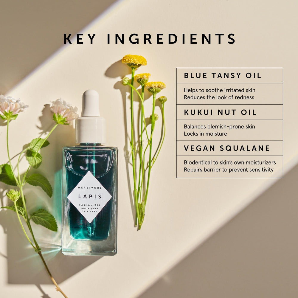 HERBIVORE Lapis Facial Oil Kukui oil balances oily skin