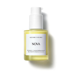 Herbivore Nova bottle with pour shows easy daily vitamin C application for brighter skin