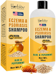 Herblov eczema shampoo bottle pour for soothing scalp relief