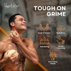 Herblov Mechanic Soap bergamot lime sandalwood scent energizes tasks.